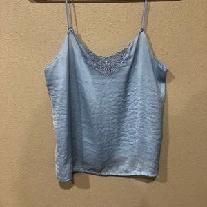 Silk blue tank